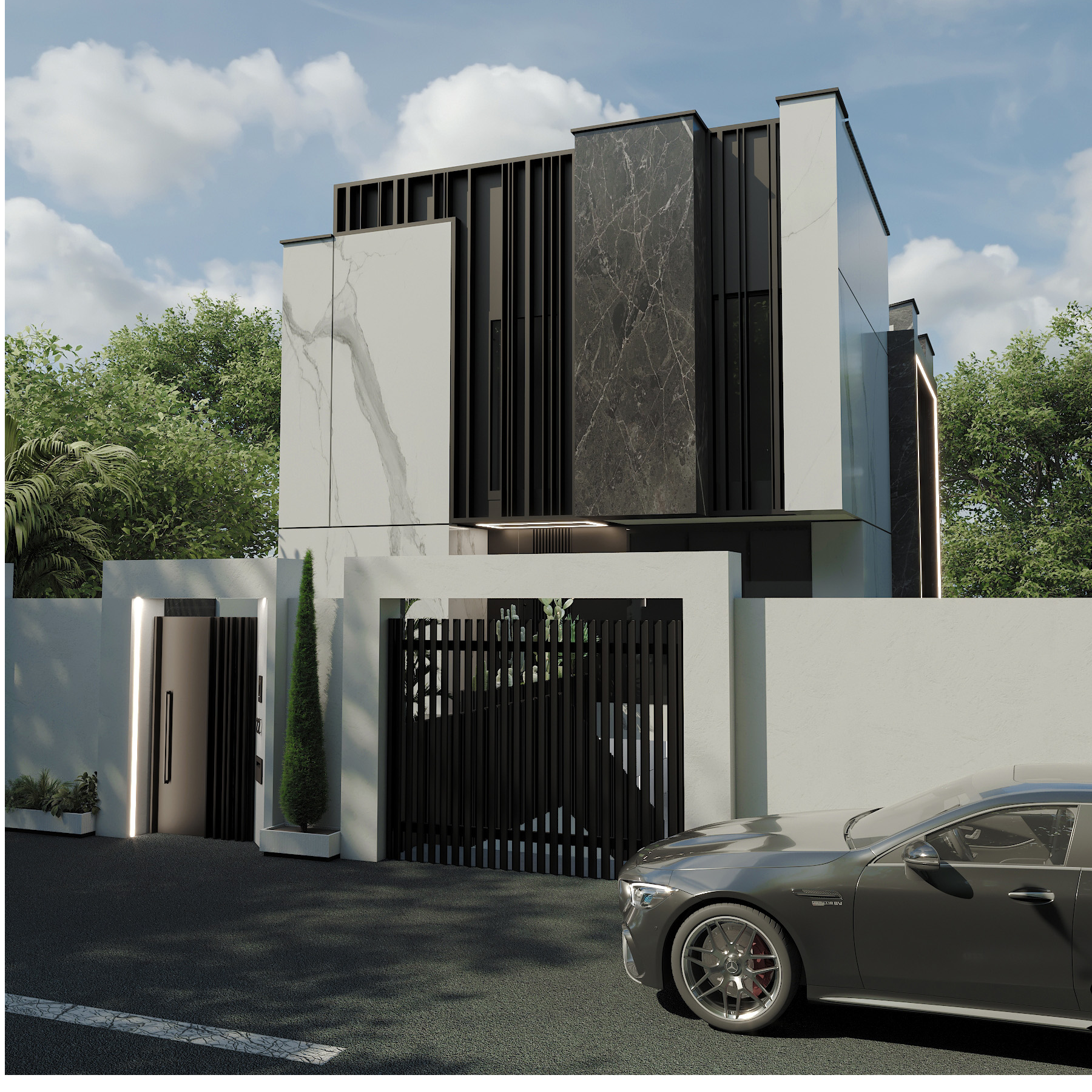 طراحی نما ویلا دوبلکس