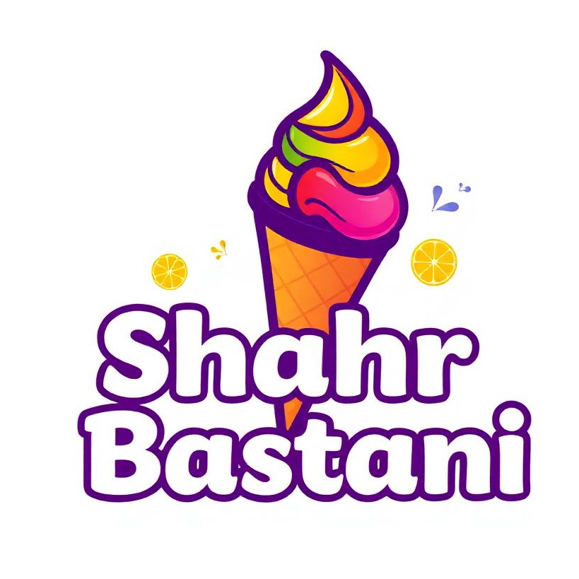 طراحی لوگوی وکتور دوبعدی بستنی فروشی